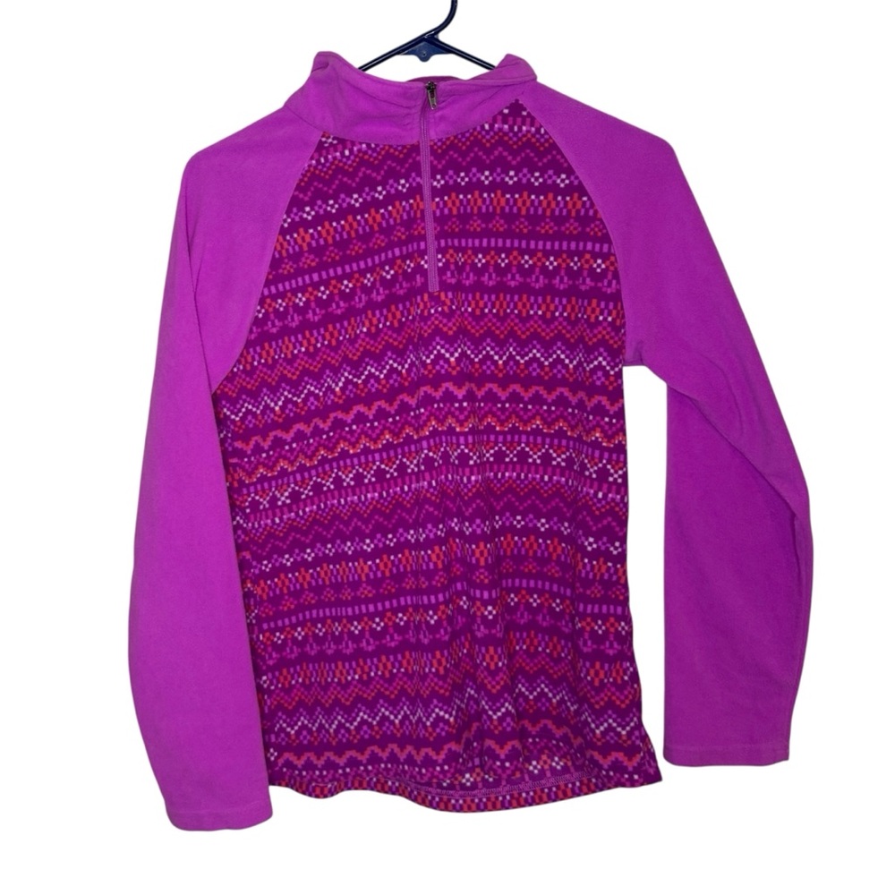 Columbia Quarter Zip Fleece Girls Pink and Purple  Size XL